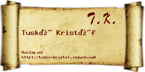 Tuskó Kristóf névjegykártya