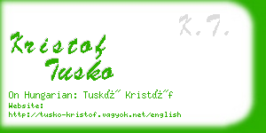 kristof tusko business card